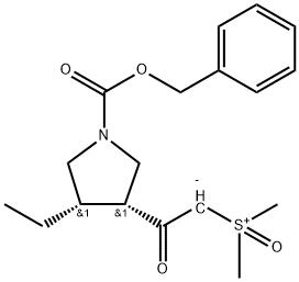 [2-[(3R,4S)-4-etil-1-[(fenilmetoxi)karbonil]-3-pirrolidinil]-2-oxoetil]dimetil-Sulfoxonium barruko gatza