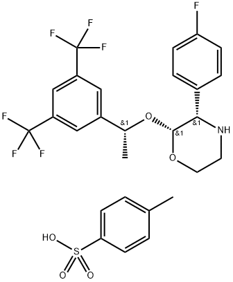 (2R,3S)-2-[(1R)-1-[3,5-Bis(trifluorometil)fenil]etoxi]-3-(4-fluorofenil)morfolina 4-metilbentzensulfonatoa