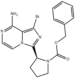 (2S)-2-(8-amino-1-bromoimidazo[1,5-a]pirazin-3-il)-1-pirrolidinkarboxilikoa azido fenilmetil ester