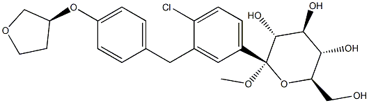 (2S,3R,4S,5S,6R)-2-(3-(4-((S)-tetrahidrofuran-3-iloxi)benzil)-4-klorofenil)-tetrahidro-6-(hidroximetil)-2-metoxi -2H-pirano-3,4,5-triola