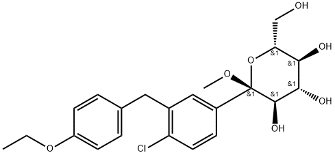 (2S,3R,4S,5S,6R)-2-(4-kloro-3-(4-etoxibenzil)fenil)-6-(hidroximetil)-2-metoxitetrahidro-2H-pirano-3,4,5-triol