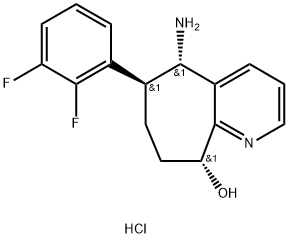 (5S,6S,9R)-5-amino-6-(2,3-difluorofenil)-6,7,8,9-tetrahidro-5H-ziklohepta[b]piridin-9-ol:diklorhidrato