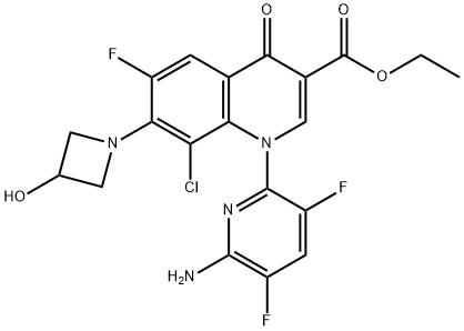 1-(6-amino-3,5-difluoro-2-piridinil)-8-kloro-6-fluoro-1,4-dihidro-7-(3-hidroxi-1-azetidinil)-4-oxo-3- azido kinolinkarboxilikoa etil ester