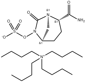 1-Butanaminio, N,N,N-tributil-, (1R,2S,5R)-2-(aminokarbonil)-7-oxo-1,6-diazabicyclo[3.2.1]oct-6-il sulfatoa