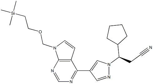 1H-Pirazol-1-propanenitrilo, β-ziklopentil-4-[7-[[2-(trimetilsilil)etoxi]metil]-7H-pirrolo[2,3-d]piriMidin-4-il]-, (βR) -