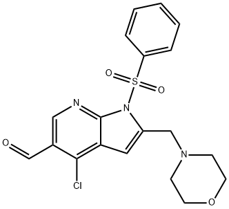 1H-pirrolo[2,3-b]piridina-5-karboxaldehidoa, 4-kloro-2-(4-morfolinilmetil)-1-(fenilsulfonil)-