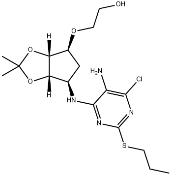 2-(((3aR,4S,6R,6aS)-6-((5-amino-6-kloro-2-(propiltio)pirimidin-4-il)amino)-2,2-dimetiltetrahidro-3aH-ziklopenta[ d][1,3]dioxol-4-il)oxi)etanola