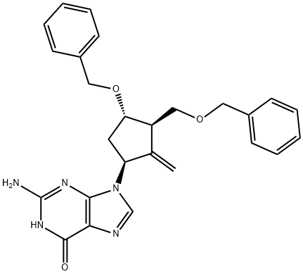 2-Amino-1,9-dihidro-9-[(1S,3R,4S)-4-(benziloxi)-3-(benziloximetil)-2-metilenziklopentil]-6H-purin-6-ona