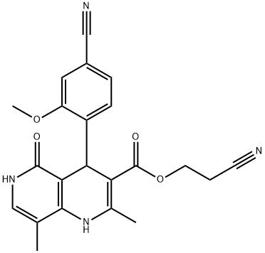 2-zianoetil 4-(4-ziano-2-metoxifenil)-2,8-dimetil-5-oxo-1,4,5,6-tetrahidro-1,6-naftiridina-3-karboxilatoa