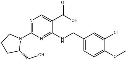 Azido 5-pirimidinkarboxilikoa, 4-[[(3-kloro-4-metoxifenil)metil]amino]-2-[(2S)-2-(hidroximetil)-1-pirrolidinil]-