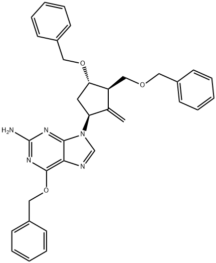 6-(Benziloxi)-9-[(1S,3R,4S)-2-metileno-4-(fenilmetoxi)-3-[(fenilmetoxi)metil]ziklopentil]-9H-purina-2-amina
