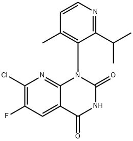 7-kloro-6-fluoro-1-(2-isopropil-4-metilpiridin-3-il)pirido[2,3-d]pirimidin-2,4(1H,3H)-diona