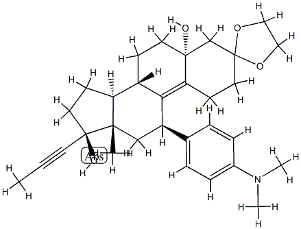 Estr-9-en-3-ona, 11-[4-(dimetilamino)fenil]-5,17-dihidroxi-17-(1-propinil)-, 1,2-etandiil azetal ziklikoa, (5a,11b,17b )-