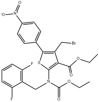 etil 4-(bromometil)-2-((2,6-difluorobenzil)(etoxicarbonil)amino)-5-(4-nitrofenil)tiofeno-3-karboxilato
