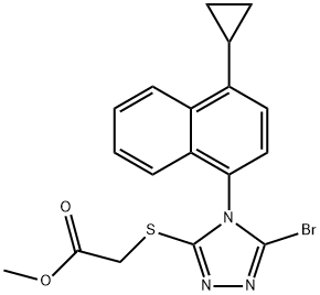 Metil 2-(5-broMo-4-(4-ziklopropilnaftalen-1-il)-4H-1,2,4-triazol-3-iltio) azetatoa