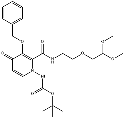 N-[2-[[[2-(2,2-dimetoxietoxi)etil]amino]karbonil]-4-oxo-3-(fenilmetoxi)-1(4H)-piridinil]-azido karbonikoa 1,1-dimetiletil ester
