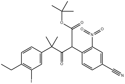 tert-butil 2-(4-ziano-2-nitrofenil)-4-(4-etil-3-iodofenil)-4-metil-3-oxopentanoatoa